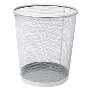 Cos de gunoi metalic gri, 8.5L, Ø25x26cm