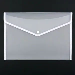 Mapă transparentă albă cu capsă, 37.5x26x1cm