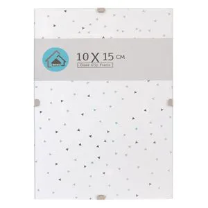 Ramă foto cu geam și clips, dimensiune 10x15 cm, culoare albă