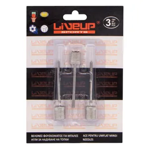 Ace pentru umflat mingi, Set 3 buc, Metal, Argintiu