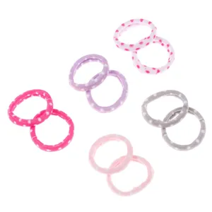 Elastice de par cu buline set 10 buc culori pastel