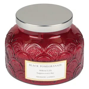 Lumanare Parfumată Roșie cu Aroma de Rodie Miracles în Borcan