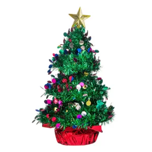 Brad Decorativ de Crăciun Verde Tinsel 35cm