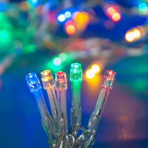 Instalație Lumini LED Crăciun 180 Becuri Multicolore Cablu Transparent