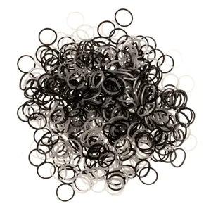 Elastice pentru par subtiri set 500 buc negru gri 1.5 cm