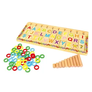 Puzzle Educativ din Lemn cu Alfabet și Cifre pentru Copii