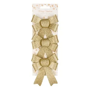 Fundite decorative de Craciun aurii cu glitter pentru decoruri