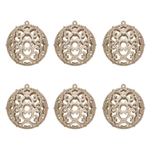 Set Globuri de Craciun Bej Glitter Ornate pentru Decorarea Bradului