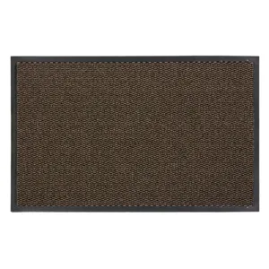 Covoras de intrare cu dungi, 80x50 cm, Maro/Negru