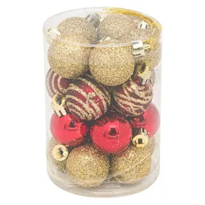 Set Globuri de Crăciun Glitter Multicolor 3cm, 20 Bucăți, Plastic