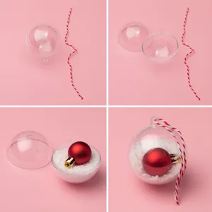 Set Globuri Crăciun Transparente Decorabile Diametru 6cm
