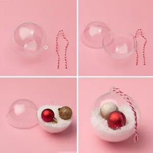 Globuri de Crăciun Transparente, Set 6 buc, 8 cm, Plastic