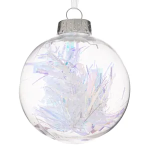 Glob de Craciun Transparent cu Beteala Irizata, Ø8cm