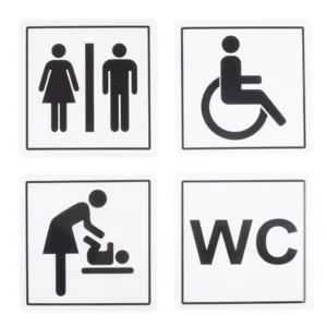 Set indicatoare autocolante WC pentru toalete publice și private