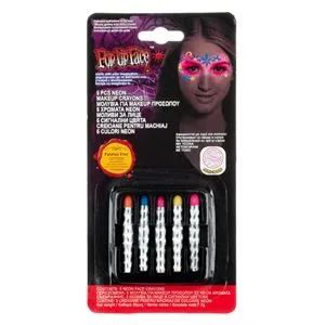 Set de 5 creioane de machiaj neon, 7.7g, multicolor