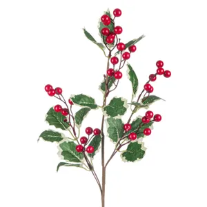 Crenguță Decorativă Crăciun Vâsc cu Fructe Roșii 73 cm