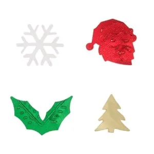 Accesorii Decorative de Craciun Paiete Colorate cu Modele de Zăpadă