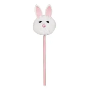 Creion de Paste cu Iepure Roz si Alb, Blana Artificiala, 24 cm