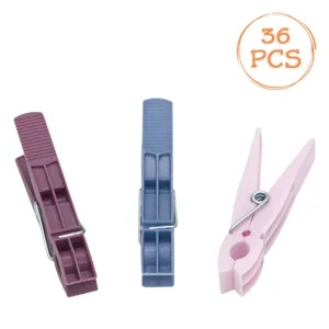 Carlige din Plastic pentru Rufe, 8cm, Set 36 bucăți