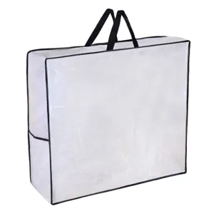 Geantă de depozitare transparentă cu mânere, 60x60x26 cm, albă