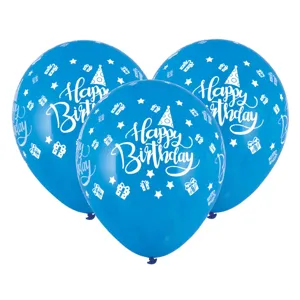 Baloane albastre Happy Birthday pentru petreceri și aniversări