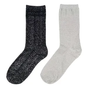 Sosete femei negre cu lurex argintiu, accesoriu vestimentar premium