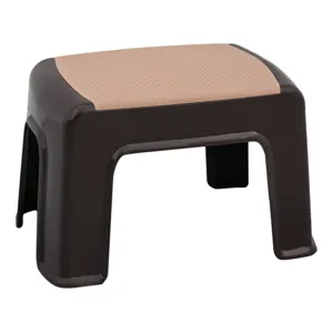 Taburet din Plastic Bej/Maro, 30x21x21cm, Rezistent până la 80kg
