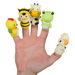 Set de 5 Păpuși de Deget Animale de Fermă, Multicolore