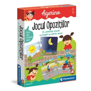 Joc educativ cu opozitii, 24 cartonase-puzzle, multicolor