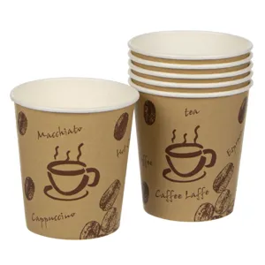 Pahare de carton pentru cafea, set 40 buc, cu imprimeuri cu boabe de cafea