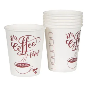 Pahare de Carton Albe pentru Cafea cu Mesaj Personalizat