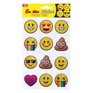 Autocolante cu Emoticon, Set 12 buc, Multicolor