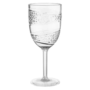 Pahar cu picior pentru vin din plastic transparent, model Diamond