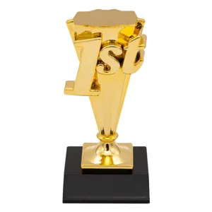 Trofeu auriu 1st, 17 cm, cu suport negru pentru premii sportive