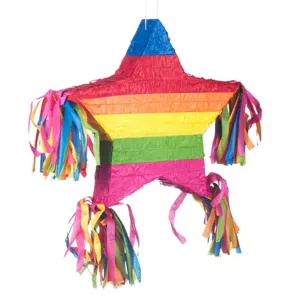 Pinata Stea Multicolora cu Franjuri, 50 cm, Include 50 de Jucarii