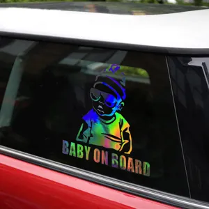 Autocolant Auto Baby On Board Holografic pentru siguranță