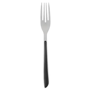 Furculiță mare din inox cu mâner negru, 21 cm