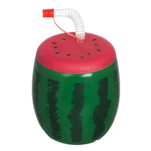 Pahar 3D în formă de pepene verde, 900ml, cu pai