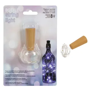 Dop pentru sticle cu 8 becuri LED - Decorare luminoasă flexibilă