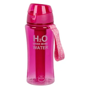 Sticlă de apă sport cu acumulator de gheață, 480 ml, fucsia