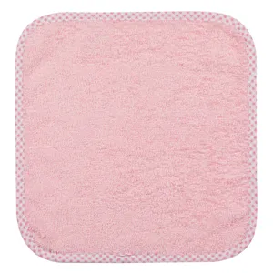 Prosopel din bumbac roz pentru copii 30x30cm cu carouri