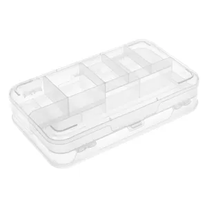 Cutie Organizator cu Compartimente, Transparenta, 21.4x12.7x4.8cm