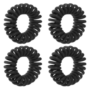 Set de Elastice pentru Par de Plastic Negru - 4 buc
