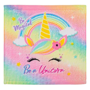Prosopel bumbac unicorn și curcubeu pentru fete