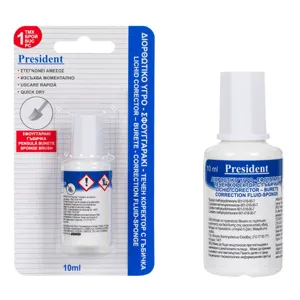 Corector lichid cu burete, 10 ml, alb