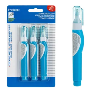 Set 3 Pixuri Corectoare cu Vârf Metalic, Albastru