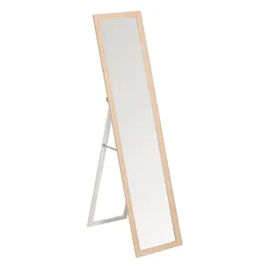 Oglinda de podea bej din lemn cu suport, 156x36 cm