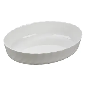 Vas Termorezistent Oval Opal Alb 36x29cm