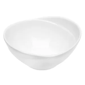 Bol din porțelan alb cu dungă, 160ml
