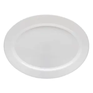 Platou servire oval alb din opal, 30x22.7 cm